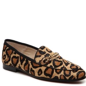 Sam Edelman Lorenzo Loafer Leopard Animal Print Chain Vamp Size 9